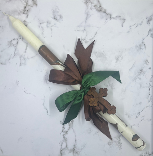 Lambatha/Palm Sunday Candle with wooden Cross