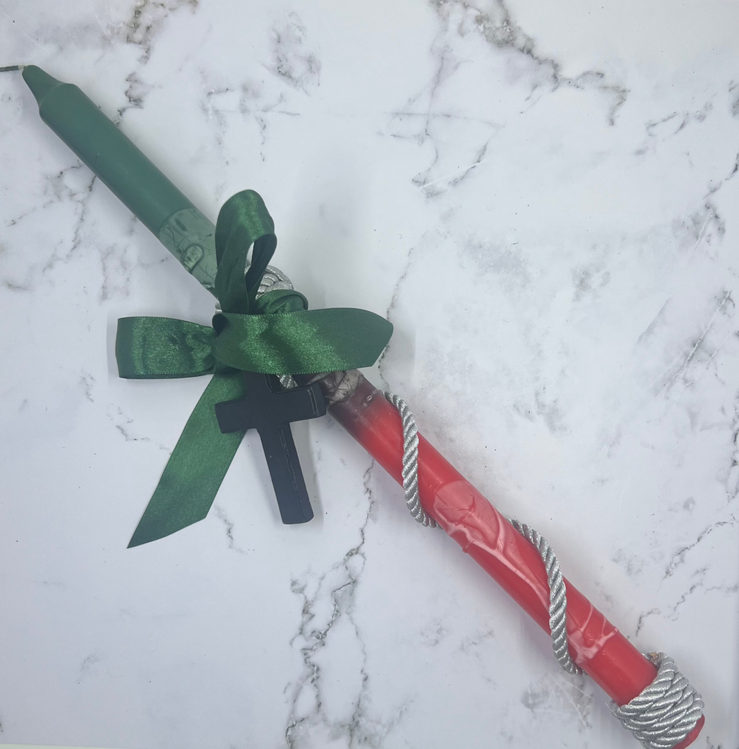 Lambatha/Palm Sunday Candle with wooden cross