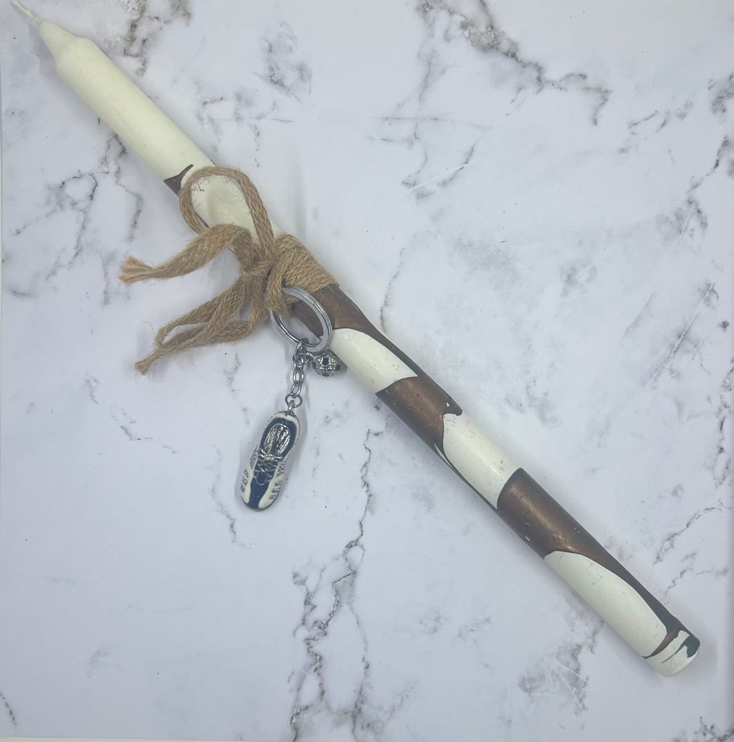 Lambatha/Palm Sunday Candle with soccer boot keyring